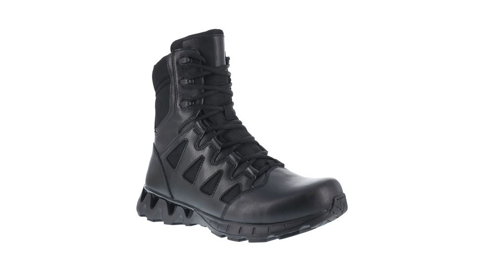 Reebok Womens ZigKick 8in Tactical Boots w/ Side Zipper, Black, 9.5, RB884-BLACK-9.5-WOMENS-W