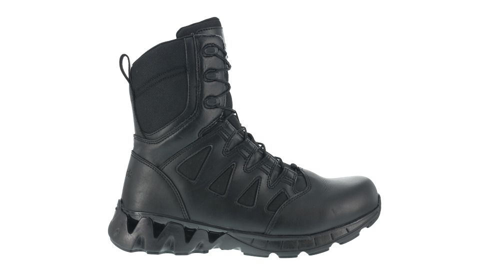 Reebok Womens ZigKick 8in Tactical Boots w/ Side Zipper, Black, 9.5, RB884-BLACK-9.5-WOMENS-W