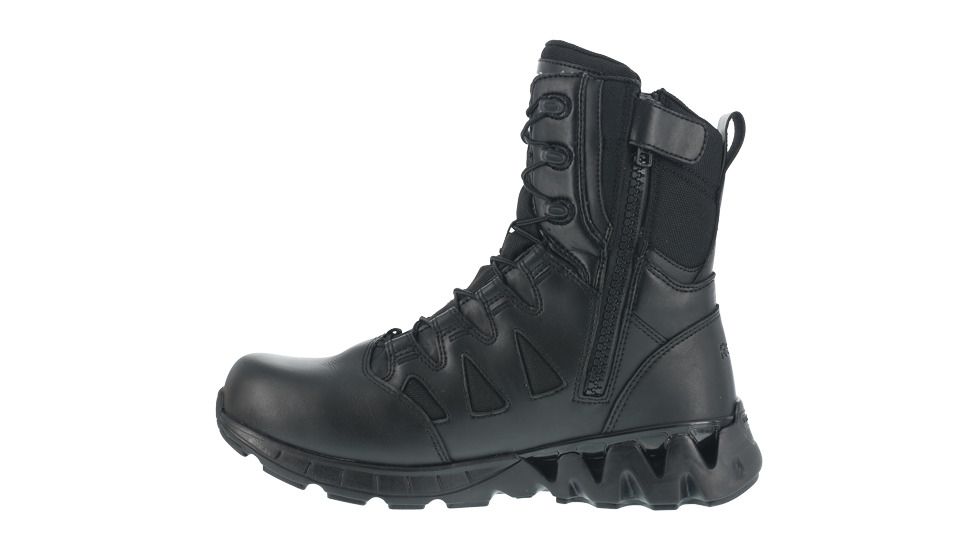 Reebok Womens ZigKick 8in Tactical Boots w/ Side Zipper, Black, 9.5, RB884-BLACK-9.5-WOMENS-W