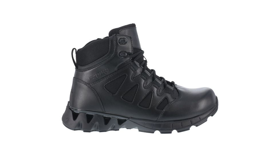 Reebok Womens ZigKick Tactical 6in Waterproof Tactical Boots w/Side Zipper, Black, 6, RB863-BLACK-6-WOMENS-W
