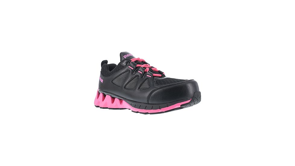 Reebok Zigkick Work Athletic Oxford 6 M, Women, Black/Pink RB330-Black/Pink-6-Women-M