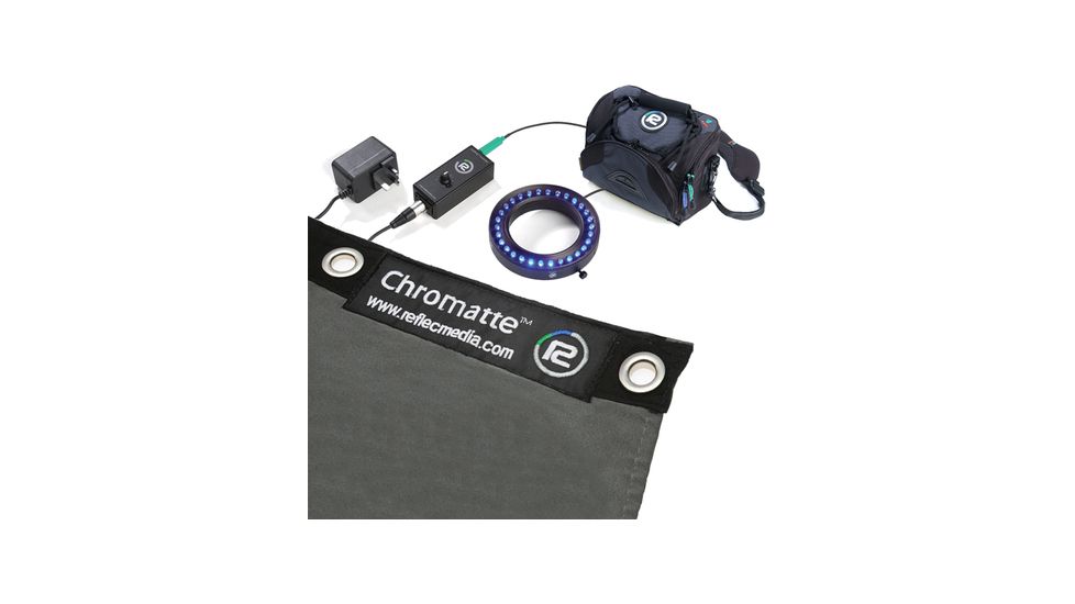 Reflecmedia 16.4ft x 9.8ft Chromatte Curtain with Sm Green LiteRing Kit RM-1124WSG