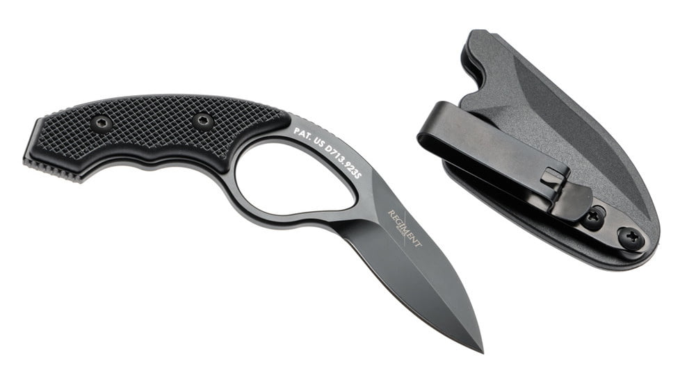 Regiment Blades Low Viz Pro Fixed Blade Knife, 2.3in, Steel, G10 Handle, Black, 6inch, RB-LVP
