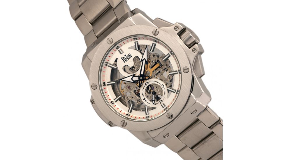 Reign Commodus Automatic Skeleton Bracelet Watch, Silver, One Size, REIRN4006