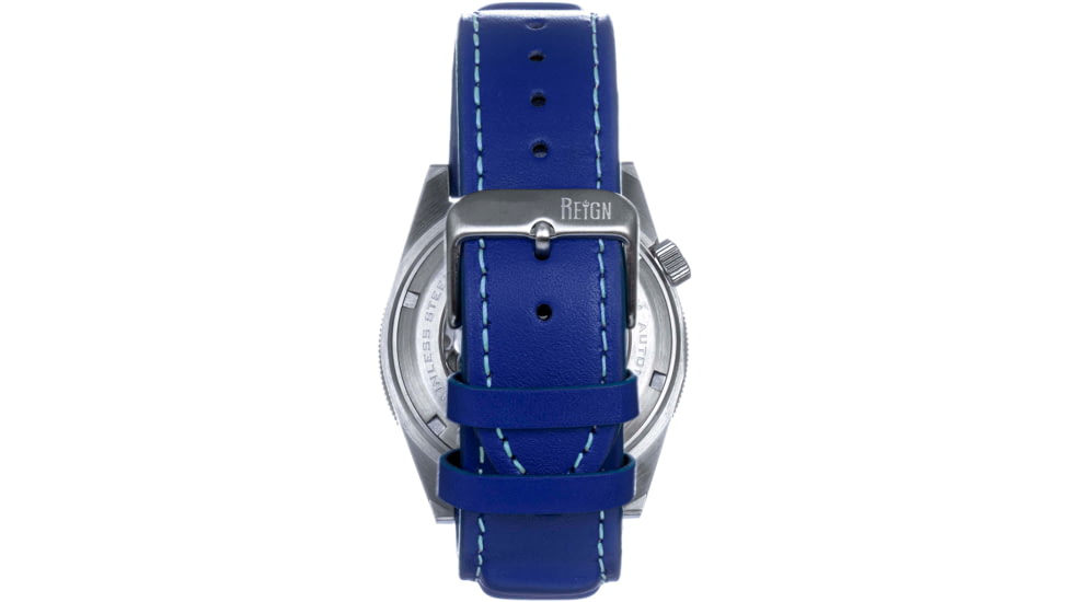 Reign Francis Leather-Band Watch w/Date, Blue, One Size, REIRN6307