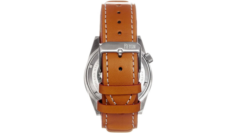 Reign Francis Leather-Band Watch w/Date, Brown/Blue, One Size, REIRN6304
