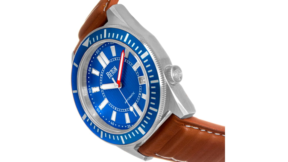 Reign Francis Leather-Band Watch w/Date, Brown/Blue, One Size, REIRN6304