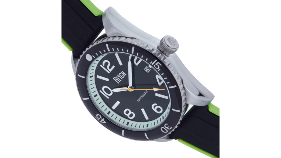 Reign Gage Automatic Watch w/Date - Mens, Silver/Black, One Size, REIRN6601