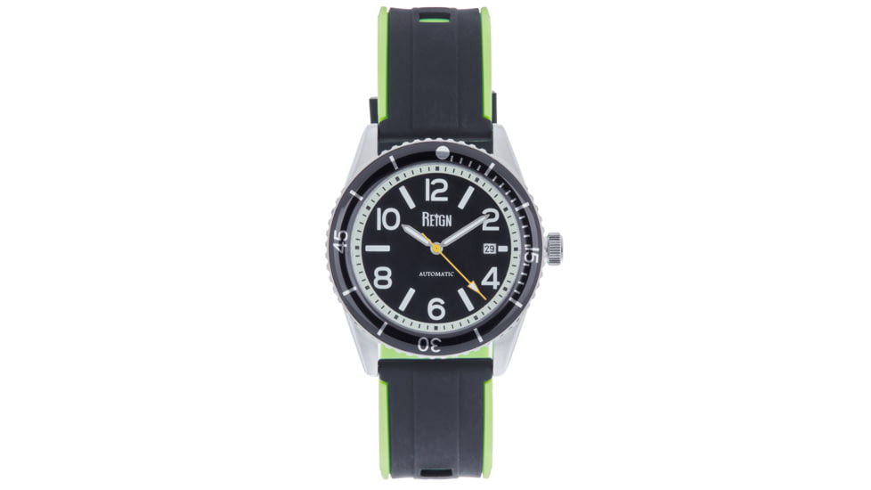 Reign Gage Automatic Watch w/Date - Mens, Silver/Black, One Size, REIRN6601