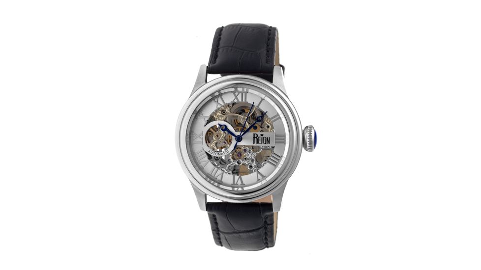 Reign RN2001 Kennedy Mens Watch, Black Band, Silver Face, Silver Case REIRN2001