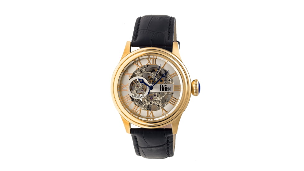 Reign RN2004 Kennedy Mens Watch, Black Band, White Face, Yellow Case REIRN2004