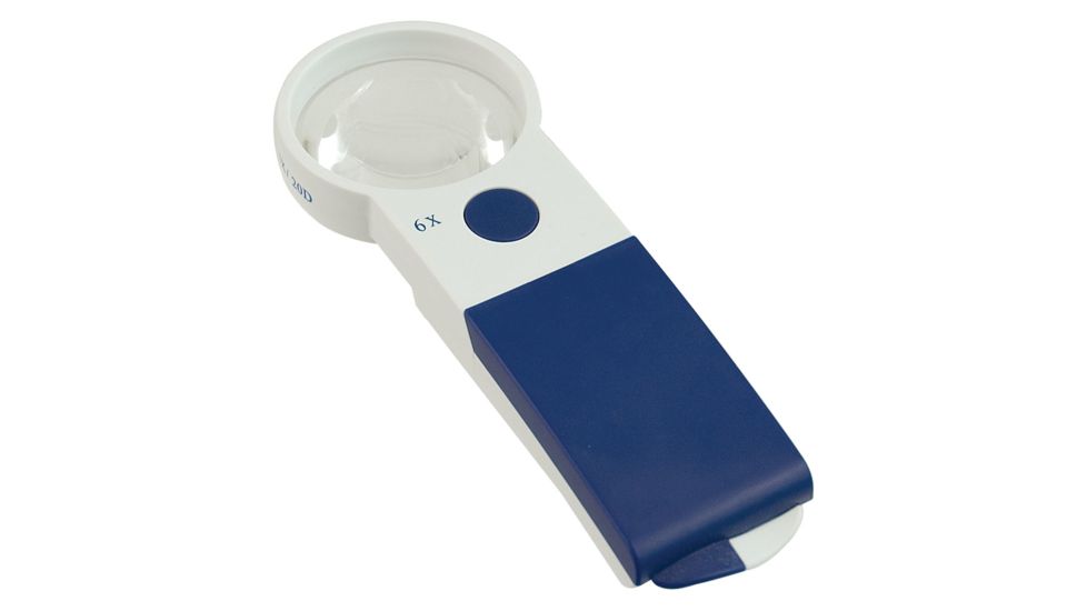 Reizen EZ Touch 6X20D LED Handheld Magnifier Loupe - Round Lens 57mm, White/Blue R6504