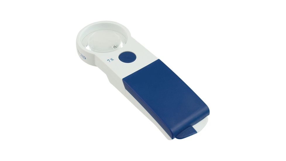 Reizen EZ Touch 7X23D LED Handheld Magnifier Loupe - Round Lens 50mm, White/Blue R6505
