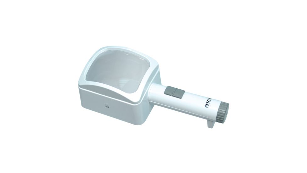 Reizen LED Illuminated Stand Magnifier Loupe - Rectangular - 3x, Gray R6949