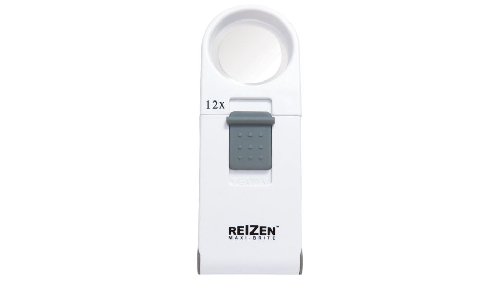 Reizen Maxi-Brite LED Handheld Magnifier Loupe - 12X, White R6974
