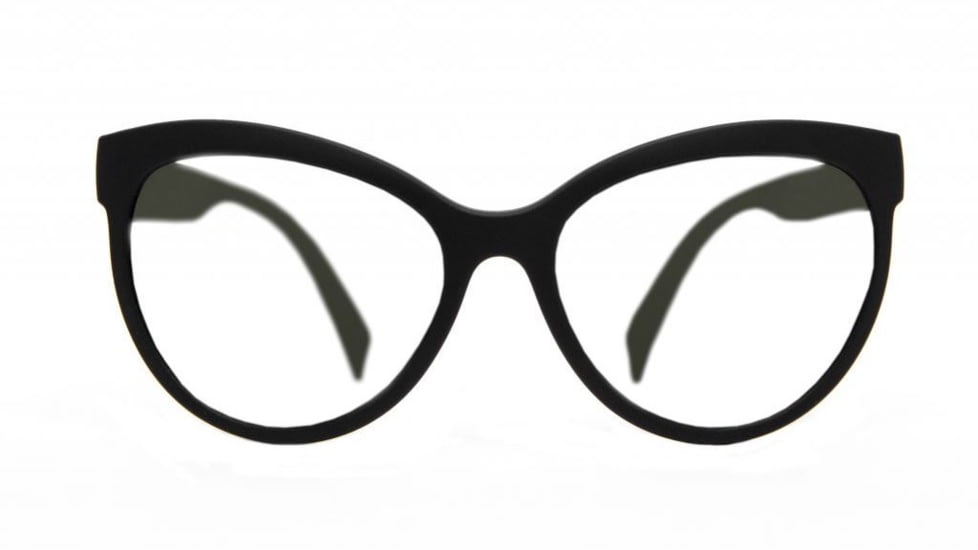 Reks Cat Eye Eyeglasses, HD Polycarbonate Mirrors, Blue, Single Vision, cat-eye-trans-poly-mirrors