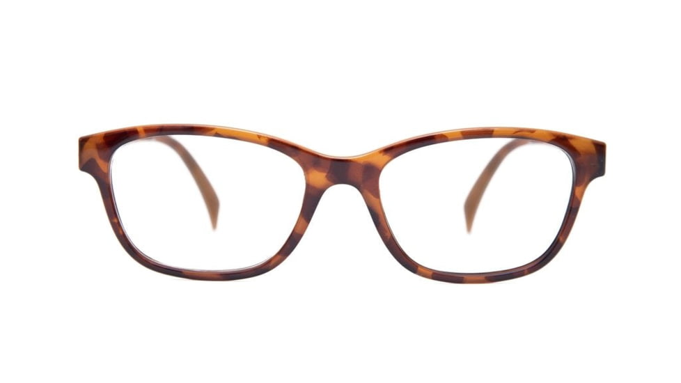 Reks Tortoise Oval Eyeglasses, HD Polycarbonate Signature, Brown, Single Vision, tor-oval-trans-poly-sig
