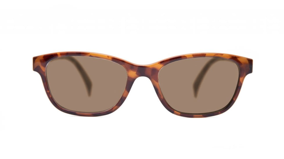 Reks Tortoise Oval Sunglasses, Amber, Single Vision, tor-oval-try-on