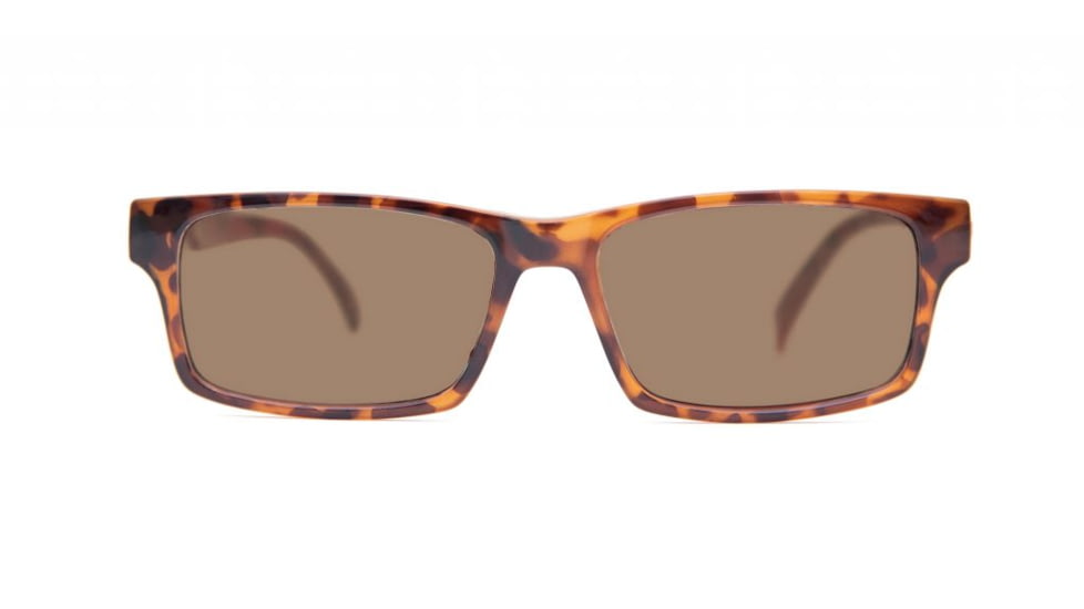 Reks Tortoise Rectangle Sunglasses, Amber, Single Vision, tor-rec-try-on