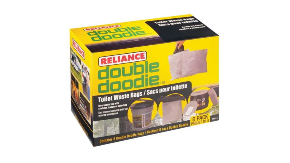 Reliance Double Doodie Toilet Waste Bags W/o Bio Ge, 6 Pk, 2683-13