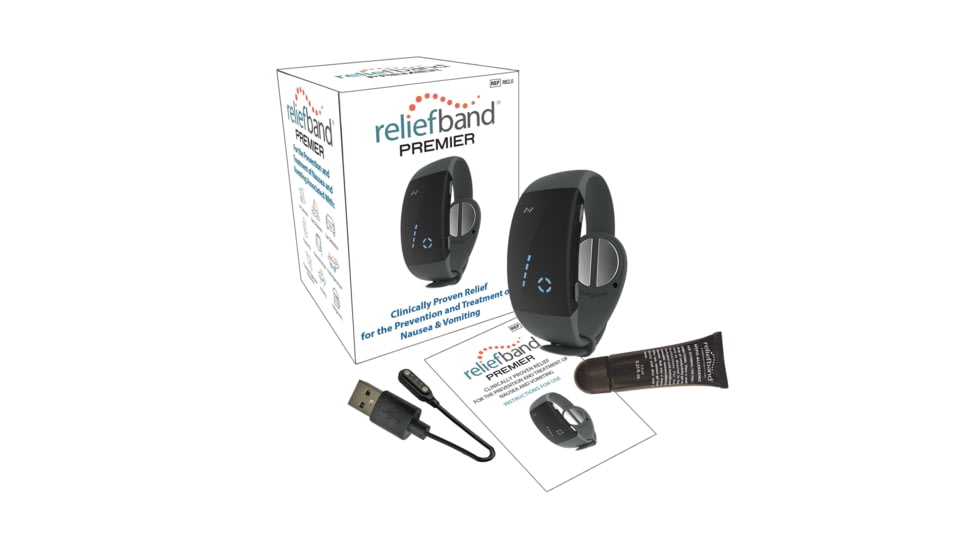 Reliefband Technologies Anti-Nausea and Vomiting Premier Band, Charcoal, RBCHARCOAL