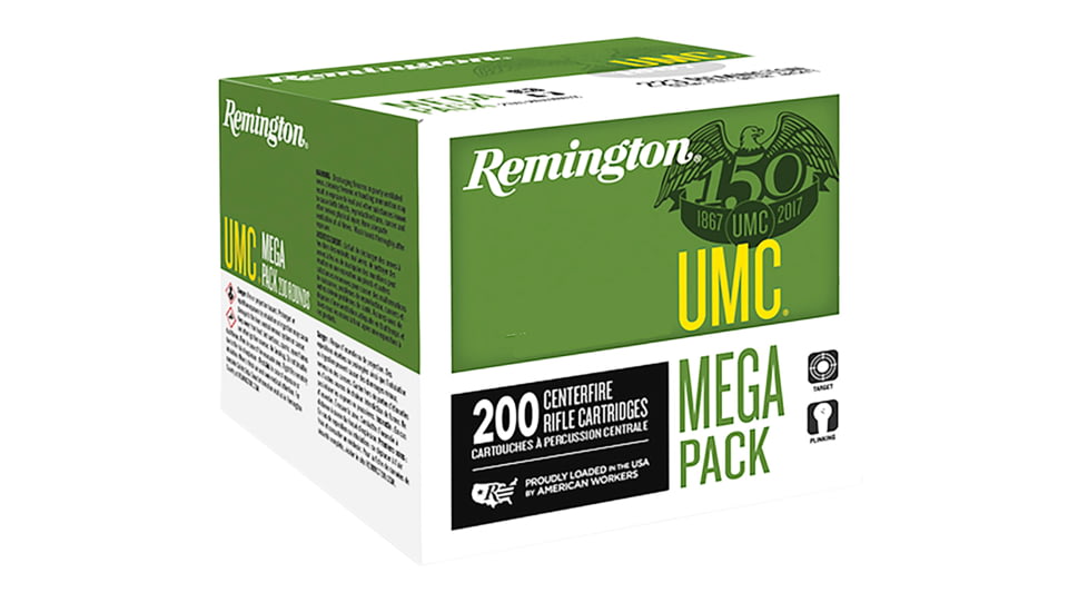 Remington .300 AAC Blackout UMC 150 Grain Full Metal Jacket Brass Cased Centerfire Rifle Ammo, 200 Rounds, 20107