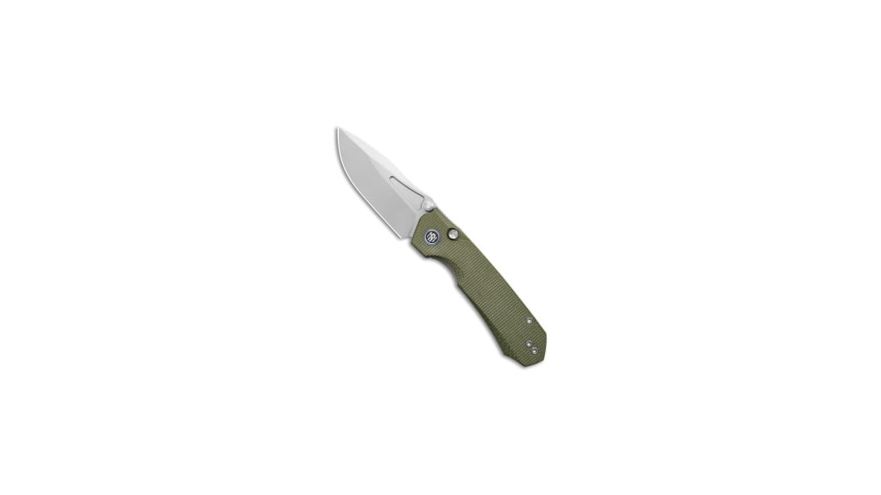 Remette REMETTE RT-Rhino Button + Liner Lock Knife Military Green Micarta 3.1" SW, Green, 14C28N, adult, BHQ-224497