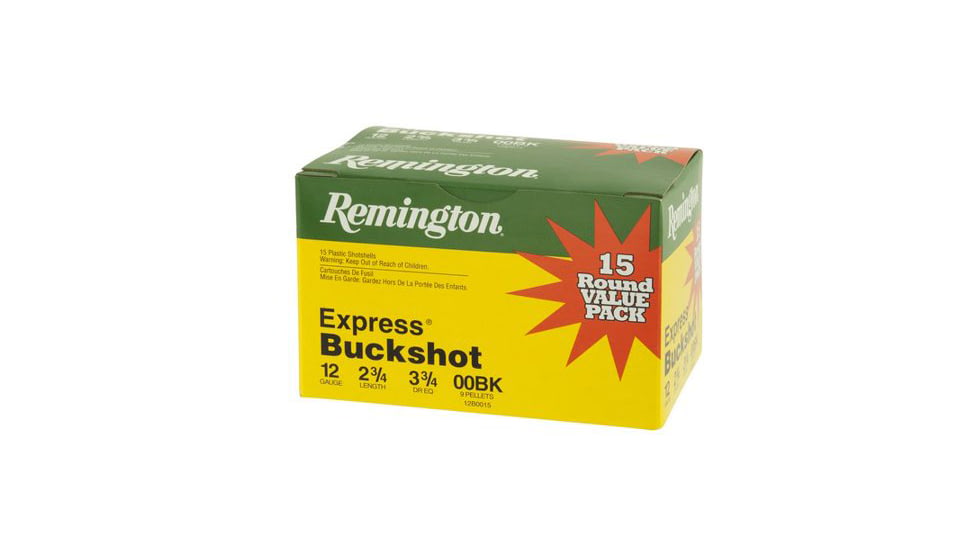 Remington 20 Gauge #3 Buckshot Centerfire Shotgun Buckshot Ammo, 15 Rounds, 26877