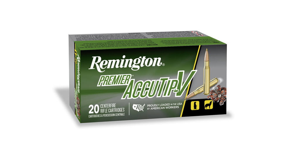 Remington 224 Valkyrie 60 Grain Accutip-V Boat Tail Centerfire Rifle Ammo, 21202
