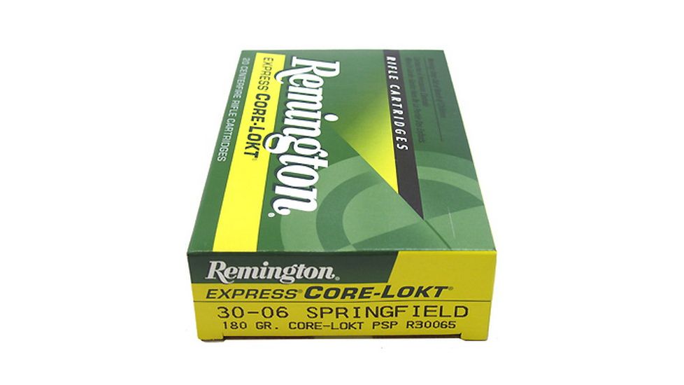 Remington Core-Lokt .30-06 Springfield 180 Grain Core-Lokt Pointed Soft Point Centerfire Rifle Ammo, 20 Rounds, 27828