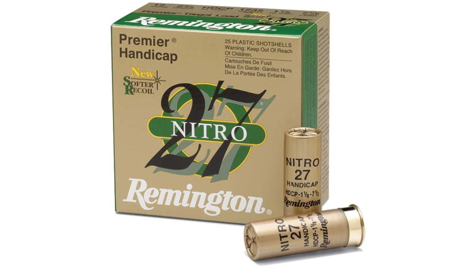 Remington Premier Nitro 27 Target 12 Gauge 1 1/8oz 2.75in 1235 ft/s #7.5 Centerfire Shotgun Ammo, 100 Rounds, 28869