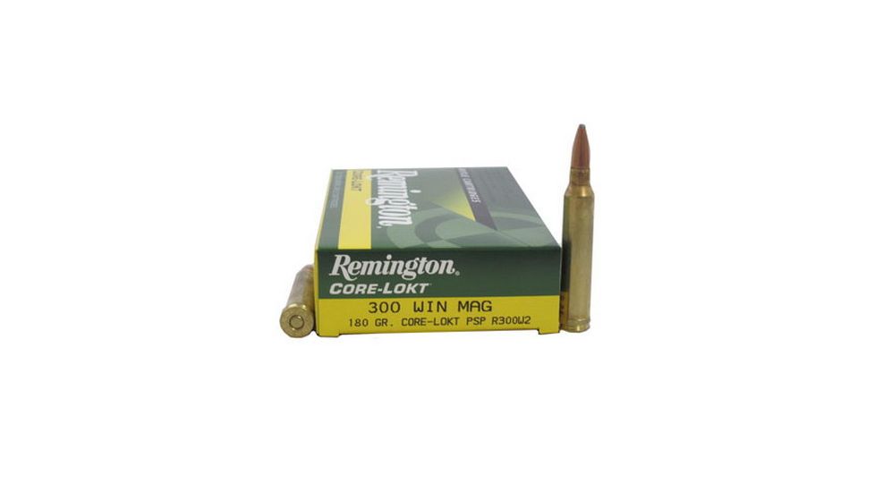Remington Core-Lokt .300 Winchester Magnum 180 Grain Core-Lokt Pointed Soft Point Centerfire Rifle Ammo, 20 Rounds, 29497