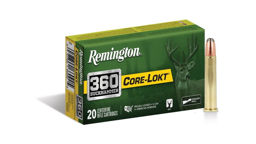 Remington 360 Buckhammer 180 Grain Soft Point Core-Lokt Centerfire Rifle Ammo, R27742