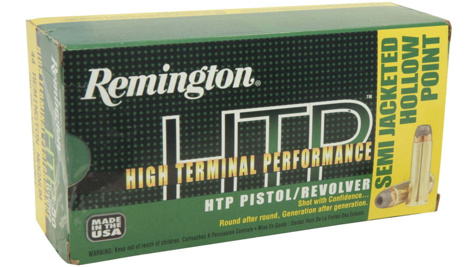 Remington .44 Magnum HTP 240 Grain Semi Jacketed Hollow Point Pistol Ammo, 20 Rounds, 23010