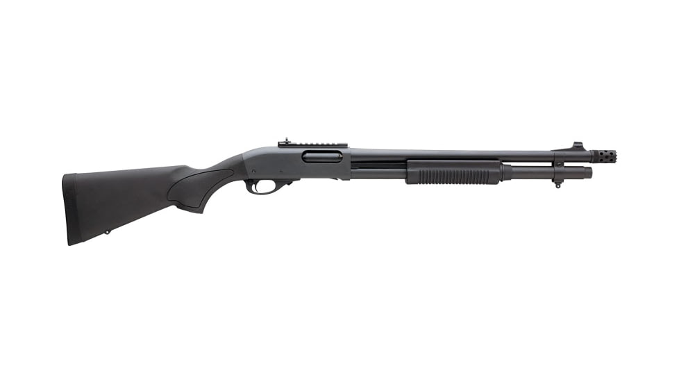 Remington 870 Express Tactical 3in Field Pump Shotgun, 12 Gauge, 18.5in BBL, Synthetic Black Stock, Ghost Ring, 7RD Capacity, Black, R81198