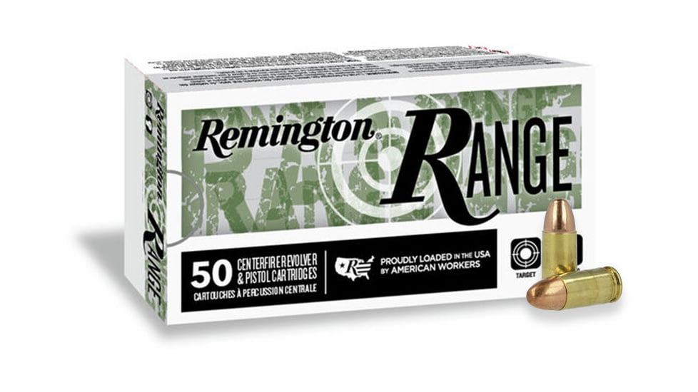 Remington 9mm Luger 124 Grain FMJ Range Handgun Centerfire Pistol Ammo, R27780