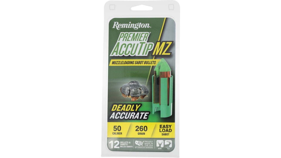 Remington Accutip Muzzleloader .50 Caliber 260 Grain Sabot Slug Rifle Ammo, 12 Rounds, R20, R20179