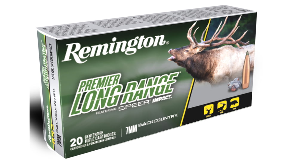 Remington 7mm Backcountry 175 Grain Speer Impact Brass Rifle Ammo, 20 Rounds, 28988
