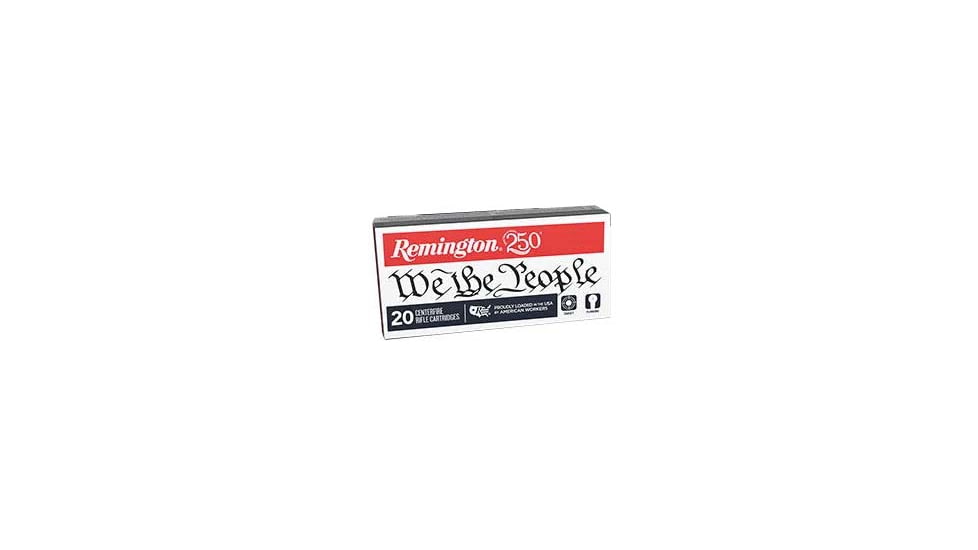 Remington We the People .22-250 Remington 55 Grain Pointed Soft Point Brass Cased Rifle Ammo, 20 Rounds, 21389