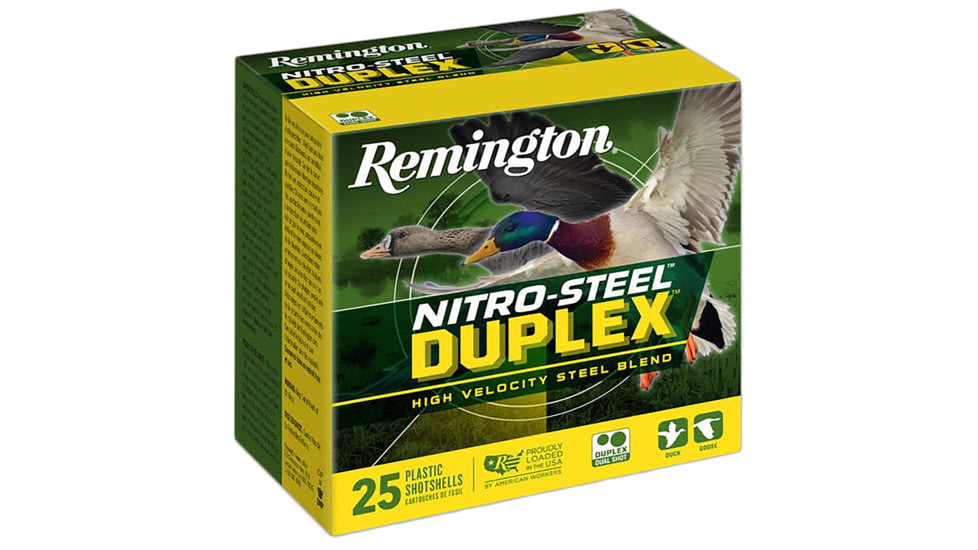 Remington Nitro Steel Duplex 12 Gauge 2x6 3in Shotgun Ammo, 1450 FPS, 25 Rounds, R26643