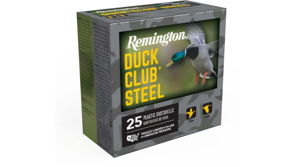 Remington Duck Club Steel 12 Gauge 1 3/8oz 3-1/2in Shotgun Ammo, 4 Shot, 25 Rounds, R20843