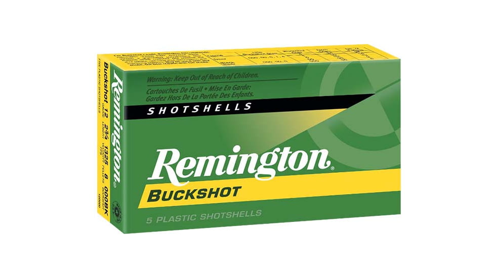 Remington Express Buckshot 12 Gauge 27 Pellet 2.75in #4 Buck Centerfire Shotgun Buckshot Ammo, 5 Rounds, 20626