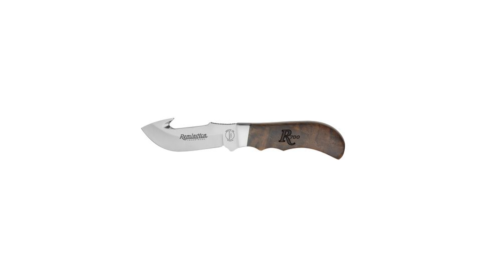 Remington Heritage 700 Big Game Gut Hook RH-31 Fixed Blade Knife 3.12 Inch Blade With Leather Sheath