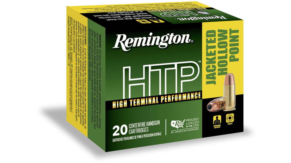 Remington High Terminal Performance 9 mm Luger +P 115 grain Jacketed Hollow Point Centerfire Pistol Ammo, 20 Rounds, 28293