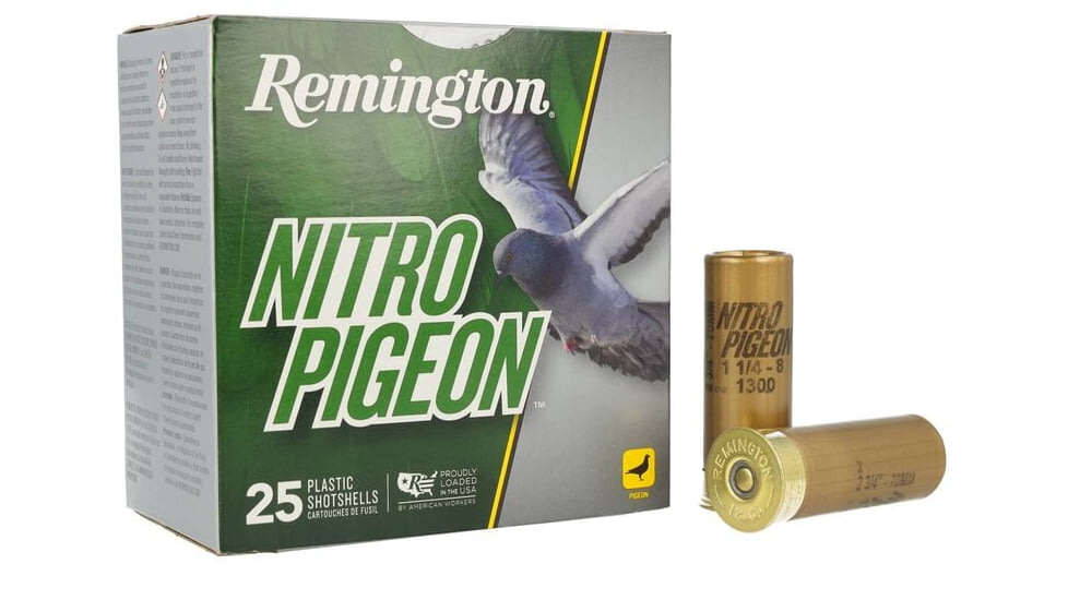Remington Nitro Pigeon 12 Gauge 1 1/4oz 2-3/4in Shotgun Ammo, 8 Shot, 25 Rounds, R28682