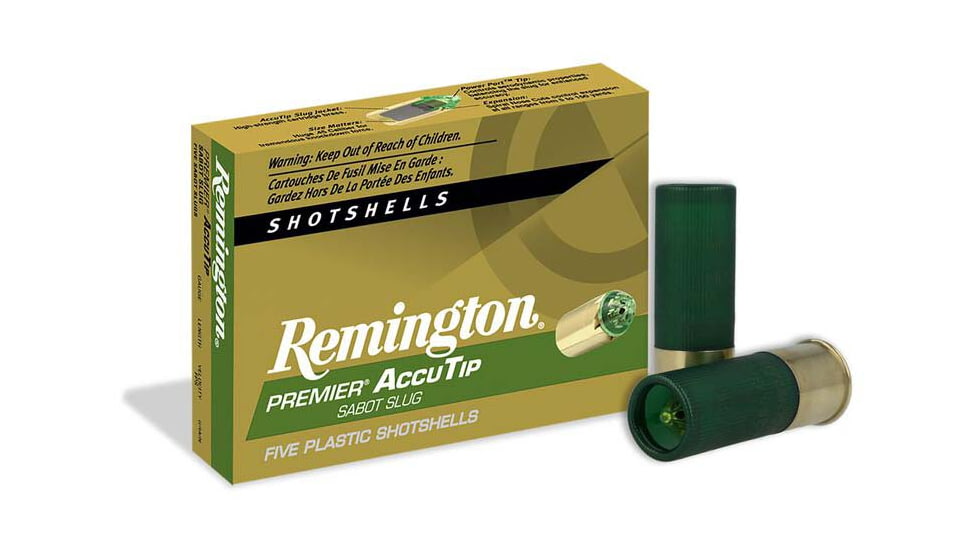 Remington Premier AccuTip Sabot 12 Gauge 385 Grain 2 3/4in Slug Shotgun Ammo, 5 Rounds, 20727