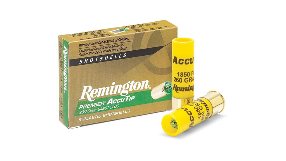 Remington Premier AccuTip Sabot 20 Gauge 260 Grain 3in Slug Shotgun Ammo, 5 Rounds, 20498