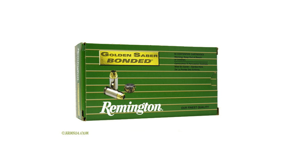 Remington Premier Golden Saber .357 Magnum Bonded Brass Jacketed Hollow Point Nickel-Plated Brass Cased Pistol Ammo, 500 Rounds, 29408