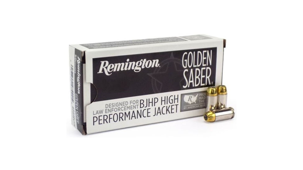 Remington Premier Golden Saber 9mm Luger 147 Grain BJHP Brass Case Pistol Ammo, 500 Rounds/Case, 29359