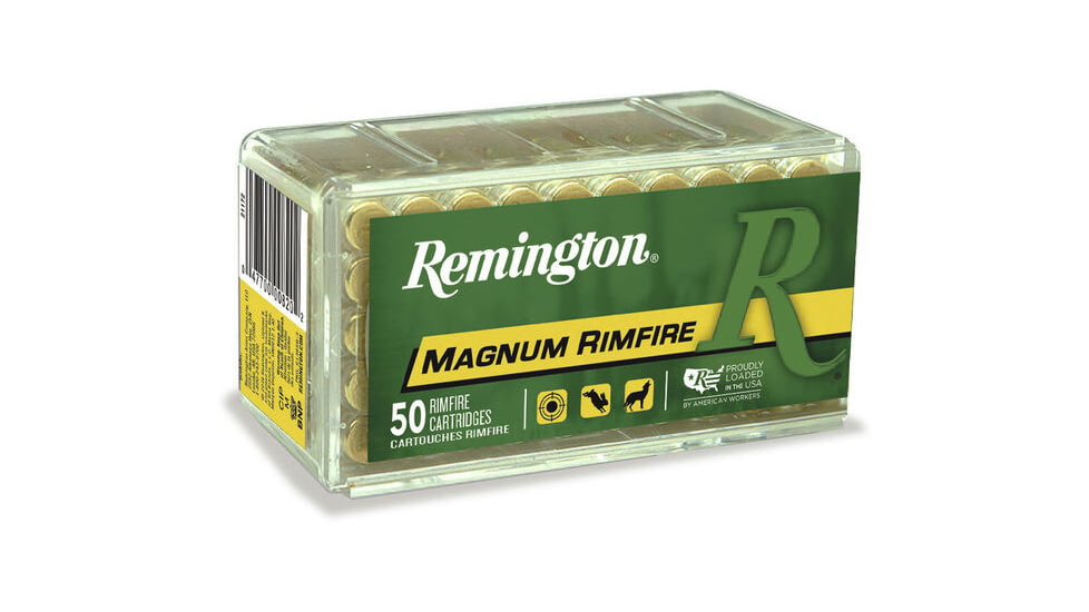 Remington Premier Magnum Rimfire .17 HMR 20 Grain Jacketed Soft Point Brass Cased Rimfire Ammo, 50 Rounds, 20025